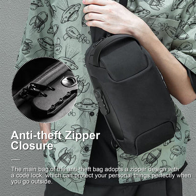 Bolsa Crossbody Impermeable para Hombre con Protección Antirrobo y Puerto USB - Image 4
