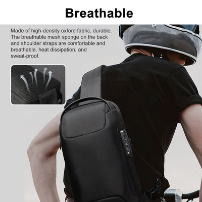 Bolsa Crossbody Impermeable para Hombre con Protección Antirrobo y Puerto USB - Image 5