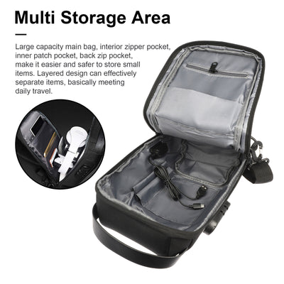 Bolsa Crossbody Impermeable para Hombre con Protección Antirrobo y Puerto USB - Image 6