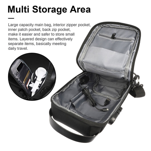 Bolsa Crossbody Impermeable para Hombre con Protección Antirrobo y Puerto USB - Image 6