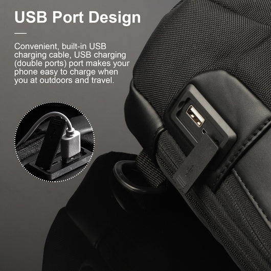Bolsa Crossbody Impermeable para Hombre con Protección Antirrobo y Puerto USB - Image 7
