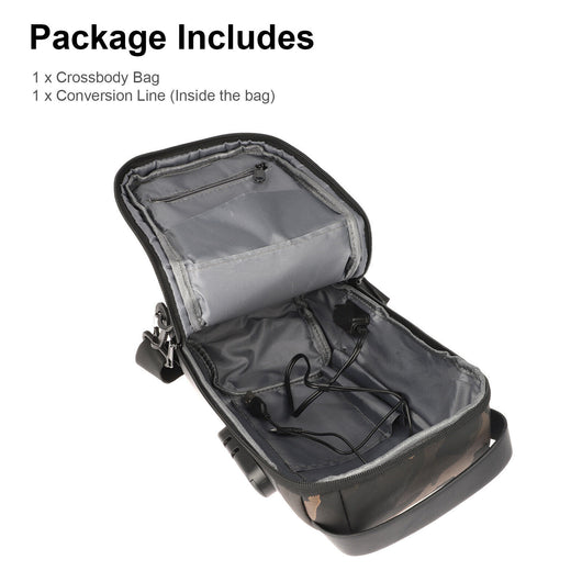 Bolsa Crossbody Impermeable para Hombre con Protección Antirrobo y Puerto USB - Image 9