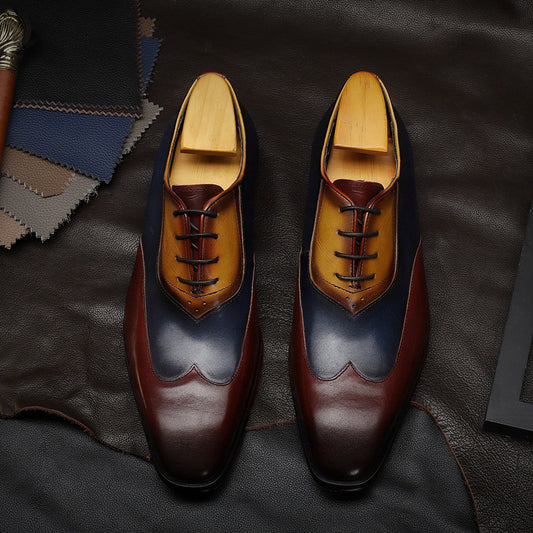 Zapatos Retro con Combinación de Colores para Hombre