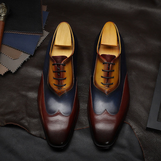 Zapatos Retro con Combinación de Colores para Hombre
