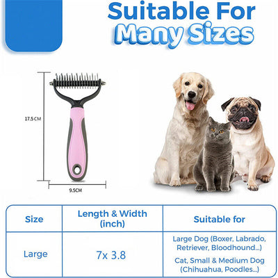 Peine Deshedding Doble Cara para Perros y Gatos - Rastrillo Desmantador Profesional - Image 4