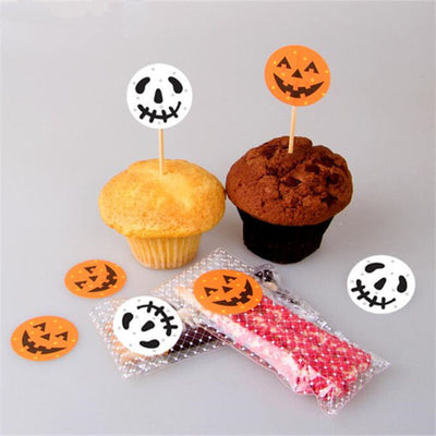 120 Pegatinas para Halloween con Calabazas, Fantasmas y Cupcakes