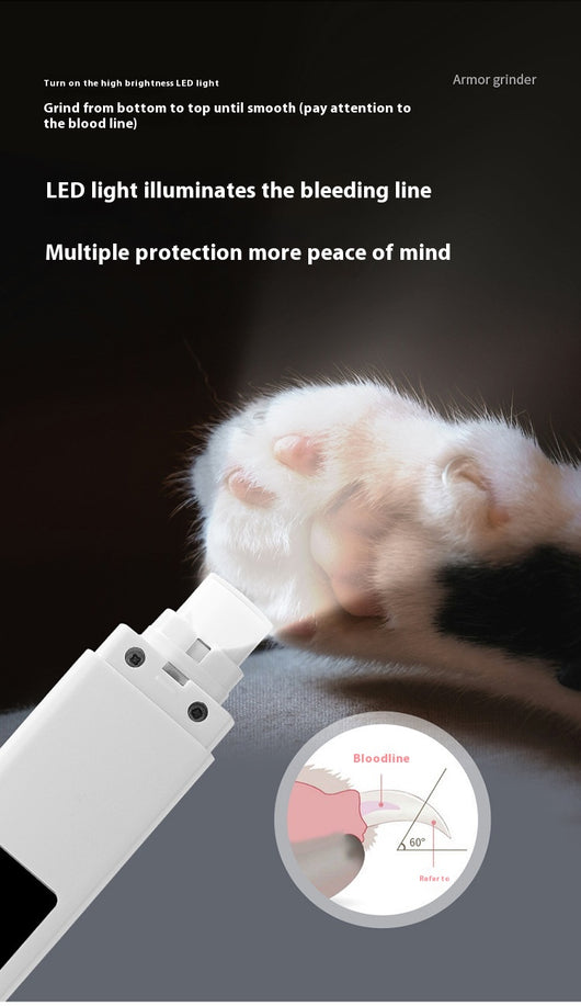 Cortauñas Eléctrico para Mascotas con Luz LED y Cubierta Protectora - Image 15