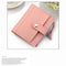 Clutch Three-Fold Buckle Coin Purse Short Pink