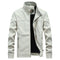 Chaqueta de Cuero para Hombre Talla Grande con Cuello de Pie