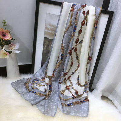 Bufanda de Seda Larga para Mujer - Primavera y Otoño - Image 24
