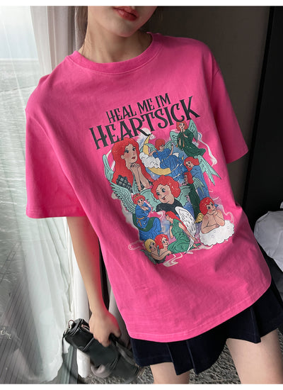 Playera Estampada Suelta y Ajustada para Mujer - Cuello Redondo Manga Corta - Image 36