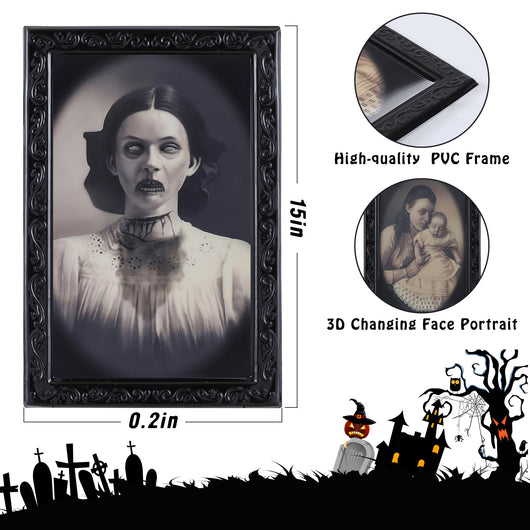 Marco de Cuadro Animado 3D con Rostro Cambiante para Decoración de Halloween - Image 4