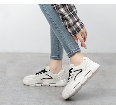 Zapatillas Blancas Casuales con Suela Gruesa y Malla Transpirable - Image 3