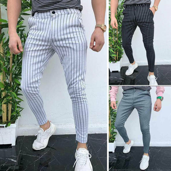 Pantalones Casuales a Rayas para Hombre