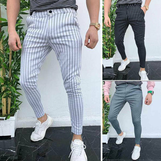 Pantalones Casuales a Rayas para Hombre