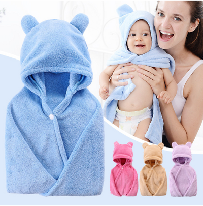 Toalla de Baño con Capucha para Bebé en Algodón Puro