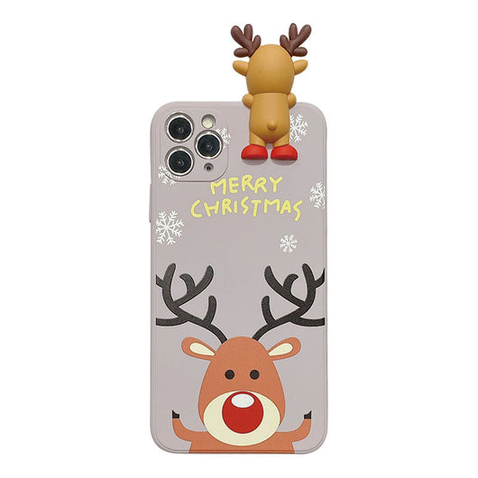 Funda Navideña para Celular con Diseño de Venado - Carcasa Suave IMD