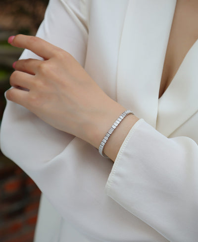 Pulsera de Plata Lujo Time Tunnel - Conjunto con Moissanita Premium y Baño de Platino - Image 5