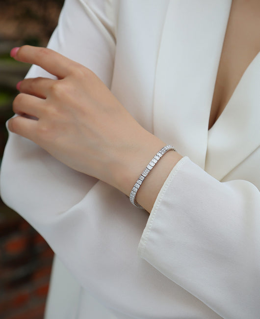 Pulsera de Plata Lujo Time Tunnel - Conjunto con Moissanita Premium y Baño de Platino - Image 5