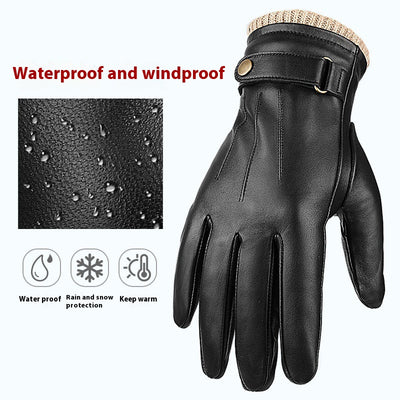 Guantes de Invierno en Piel de Oveja Forrados en Polar, Resistentes al Viento - Image 3