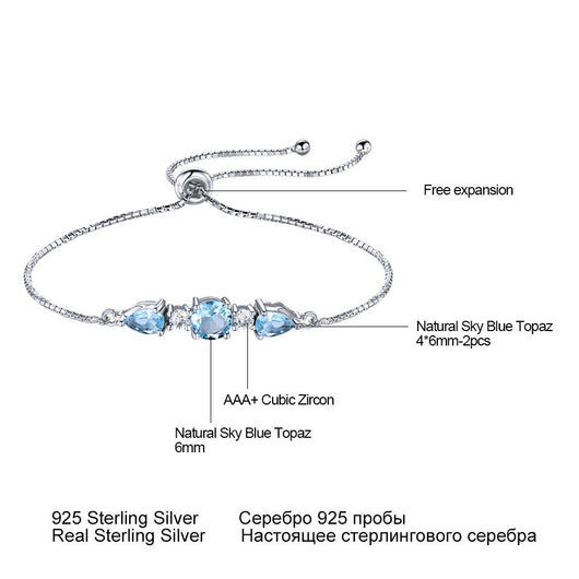 Pulsera de Tenis Ajustable Topacio Azul Cielo - Joya de Personalidad - Image 6