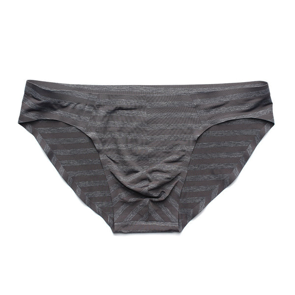 Bóxer Hombre Seamless Ice Silk Rayas Cintura Baja Triángulo
