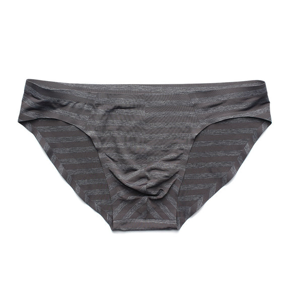Bóxer Hombre Seamless Ice Silk Rayas Cintura Baja Triángulo