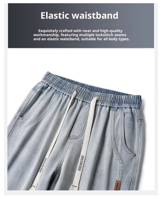 Pantalones Casuales Hombre Cintura Elástica Estilo Retro Americano - Image 14