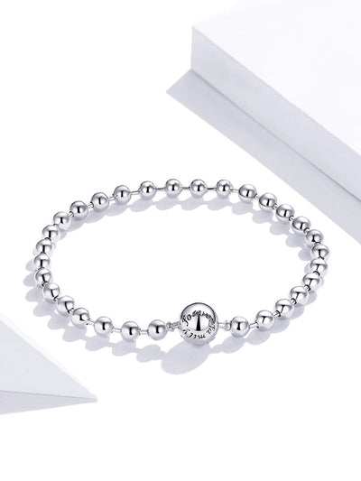 Pulsera de Plata Esterlina con Cuentas Geométricas Redondas - Image 6