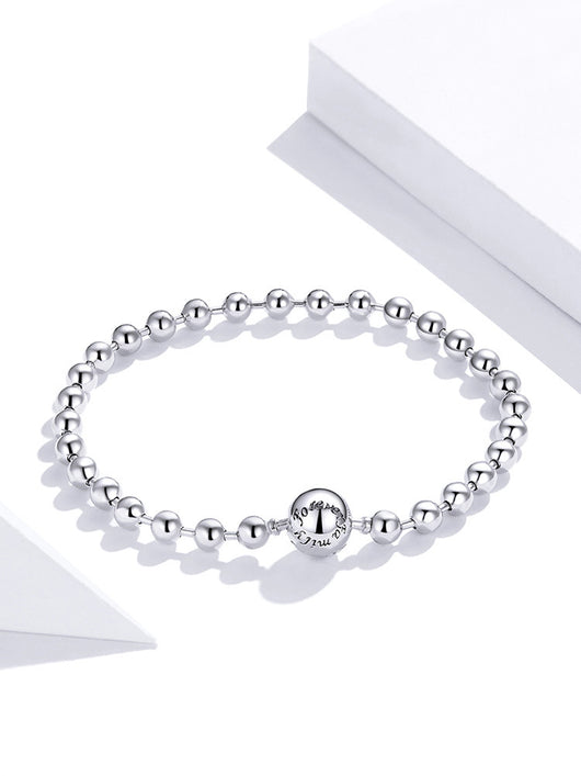 Pulsera de Plata Esterlina con Cuentas Geométricas Redondas - Image 6