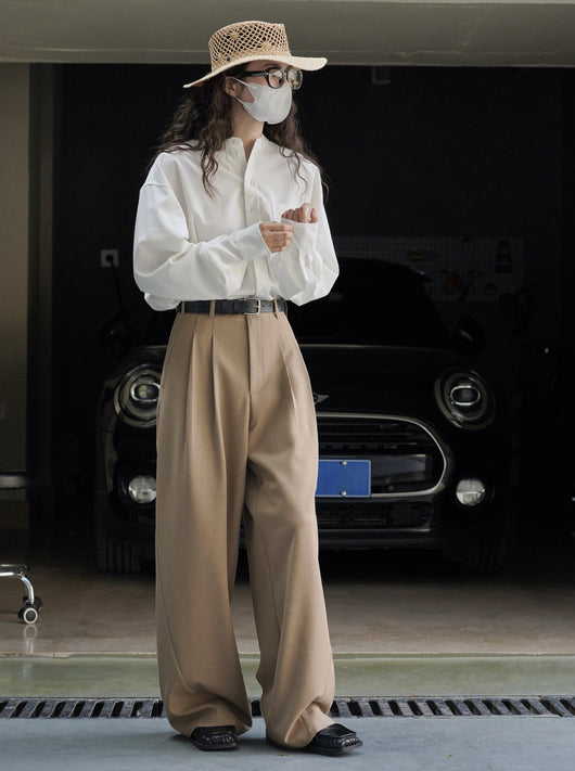 Pantalón Casual Holgado de Cintura Alta con Textura para Mujer - Image 13