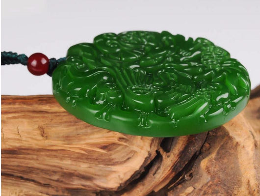 Colgante de Jade Hetian Verde Espinaca - Image 4
