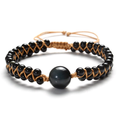 Pulsera de Moda Ametista Tejida Doble para Mujer - Image 4
