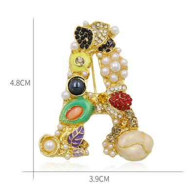 Broche Personalizado con Iniciales en Perlas - Alfiler Elegante para Mujer - Image 30
