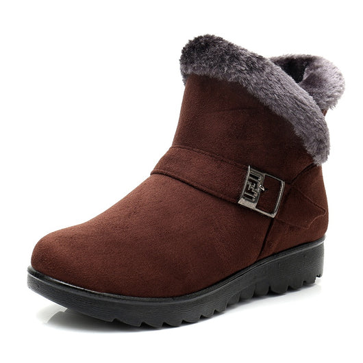 Botas Cortas Cálidas para Mamá con Tacón Bajo y Forro de Terciopelo - Image 6