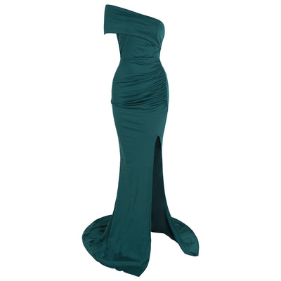 Vestido de Fiesta Elegante Hombro Descubierto Ajustado Largo - Image 2