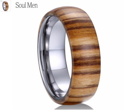 Anillo de Tungsteno 8mm para Hombre - Diseño Clásico Cómodo con Acabado Plateado