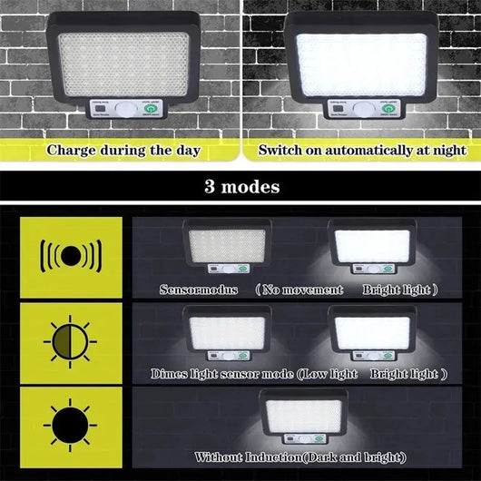 Lámpara Solar de Pared Inteligente con Sensor de Movimiento - 3 Modos de Iluminación - Image 12