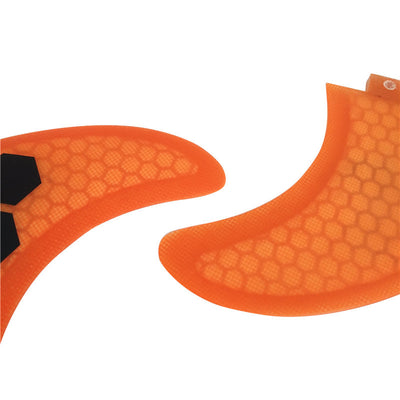 Aleta de Tabla de Surf Fibra de Vidrio Honeycomb Verde Naranja - Thruster FCS Future G5 - Image 5