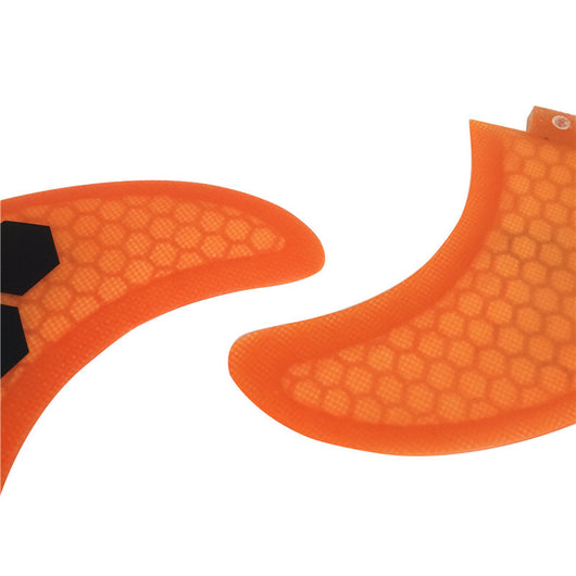 Aleta de Tabla de Surf Fibra de Vidrio Honeycomb Verde Naranja - Thruster FCS Future G5 - Image 5