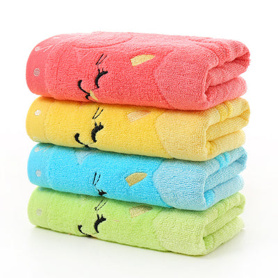Toallita Infantil Fibra de Bambú con Bordado Jacquard Diseño Gato