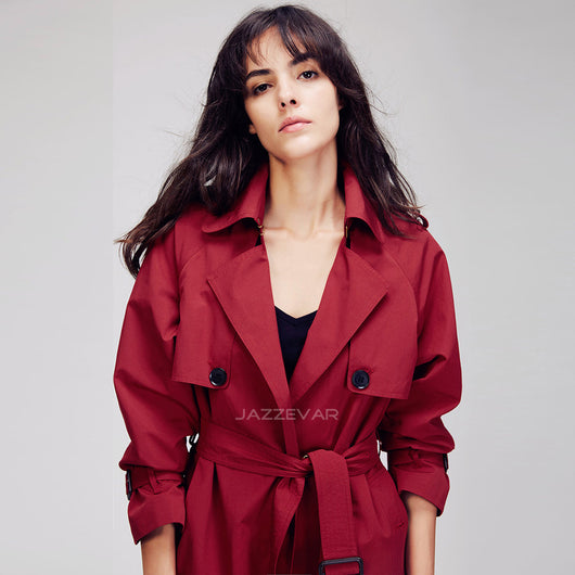 Abrigo Trench Coat Ejecutivo para Mujer con Cinturón - Elegancia Casual y Formal - Image 4