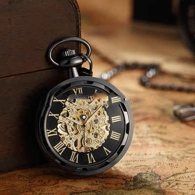 Reloj de Bolsillo Dorado Transparente con Diseño Hueco - Image 3