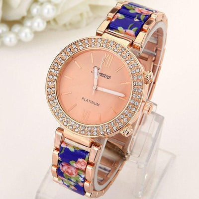 Reloj de Mujer de Aleación Cerámica con Doble Fila de Cristales Estilo Ginebra - Image 5