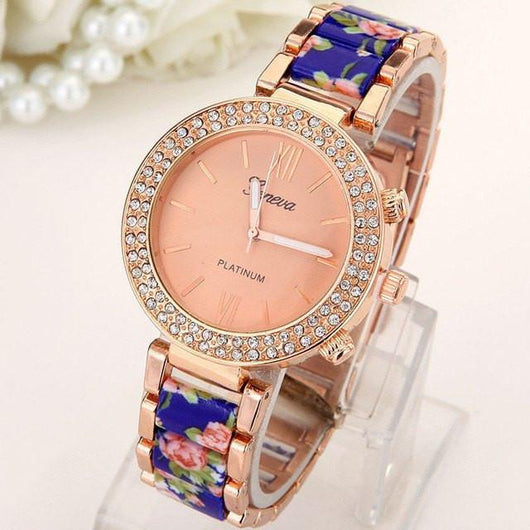 Reloj de Mujer de Aleación Cerámica con Doble Fila de Cristales Estilo Ginebra - Image 5