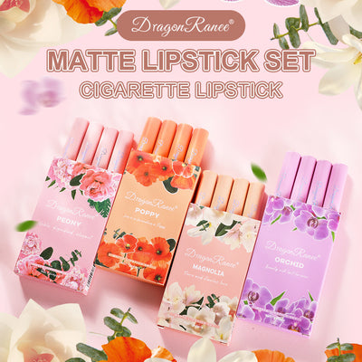 Estuche de Labiales Mate Efecto Cigarro - Colección 4 Flores