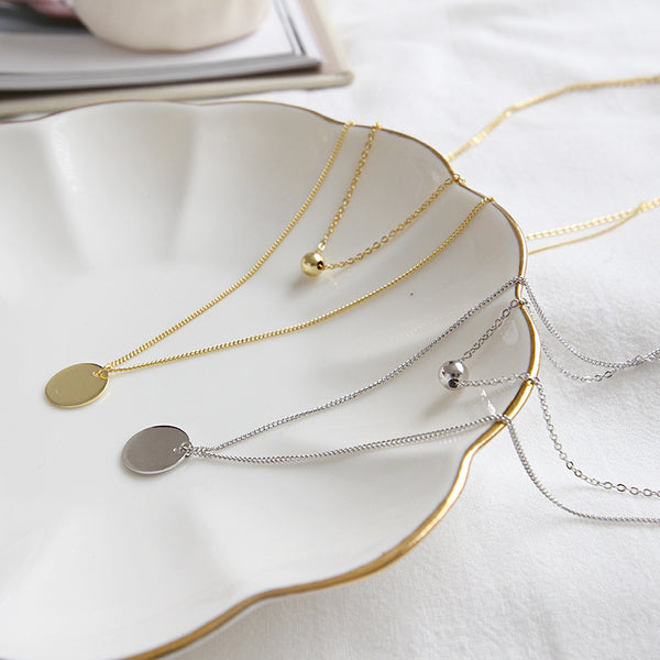 Collar de Plata 925 Geométrico Redondo para Mujer
