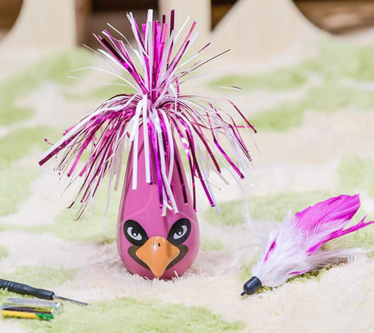 Vaso Giratorio con Plumas de Juguete - Image 3