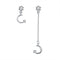 Aretes de Plata 925 Asimétricos Estrella y Luna