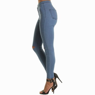 Pantalones Vaqueros Rotos a la Rodilla con Stretch - Image 2